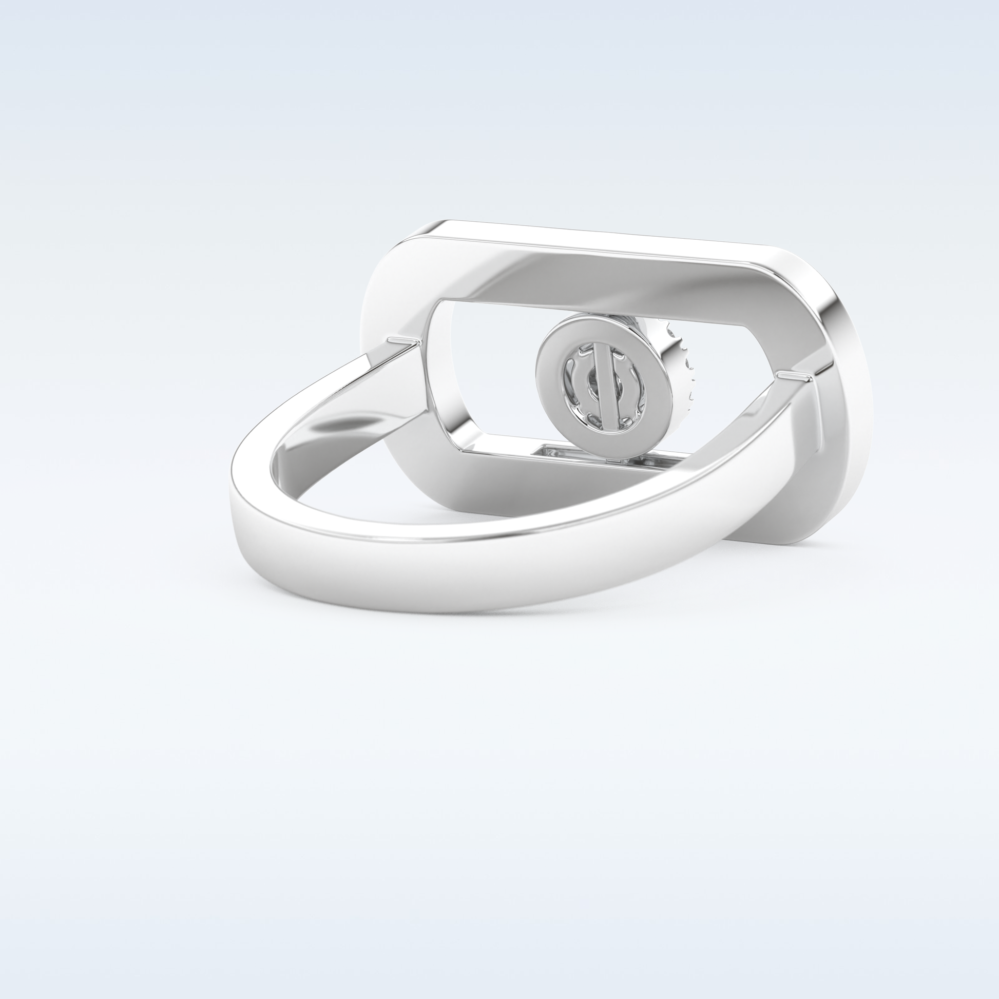 0.11 CT Floating Halo Engagement Ring Featuring Round Moissanite