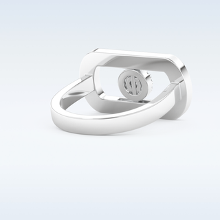 0.11 CT Floating Halo Engagement Ring Featuring Round Moissanite