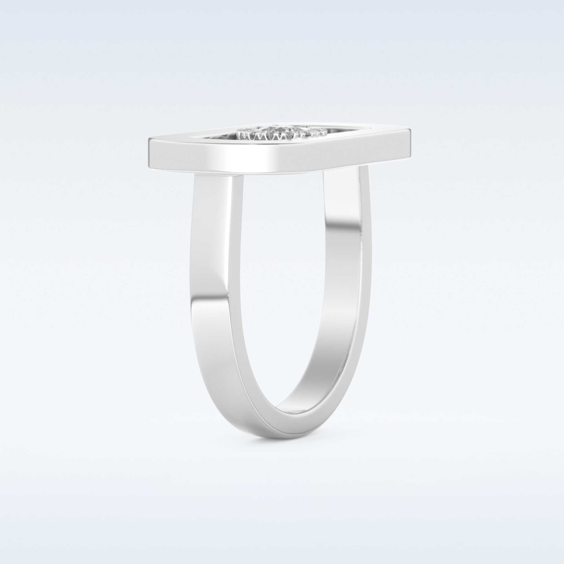 0.11 CT Floating Halo Engagement Ring Featuring Round Moissanite