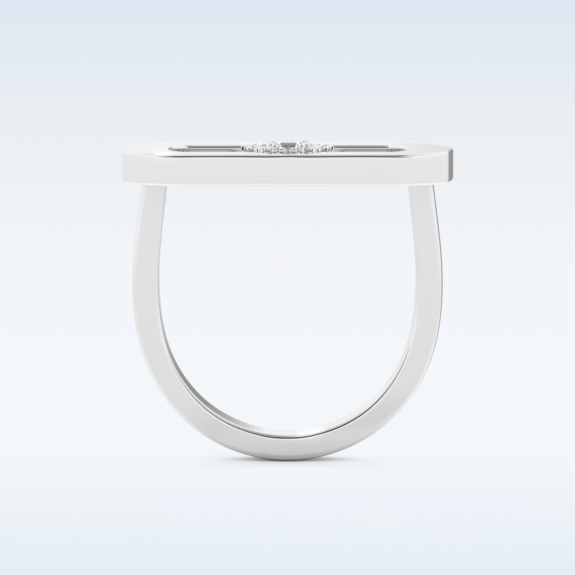 0.11 CT Floating Halo Engagement Ring Featuring Round Moissanite