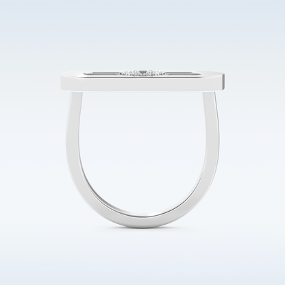 0.11 CT Floating Halo Engagement Ring Featuring Round Moissanite