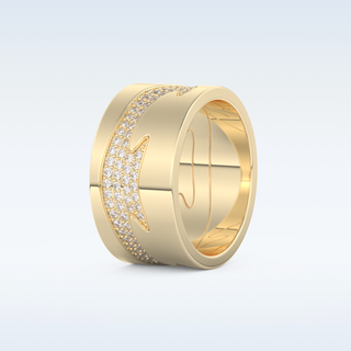 Stunning Wedding Band with 0.55 CT Round Cut Moissanite