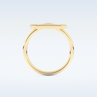 Pyramid Shaped Wedding Band with 0.16 CT Round Cut Moissanite