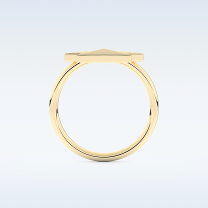 Pyramid Shaped Wedding Band with 0.16 CT Round Cut Moissanite