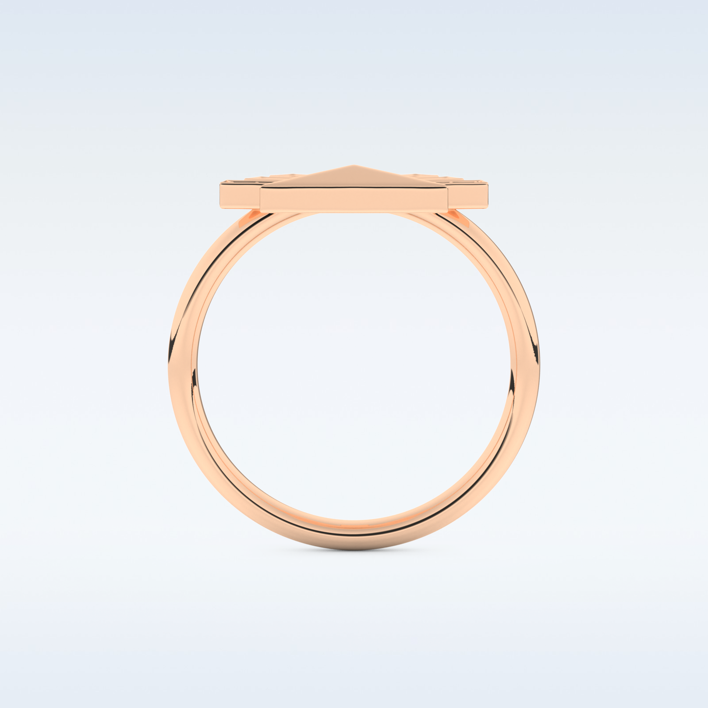 Pyramid Shaped Wedding Band with 0.16 CT Round Cut Moissanite