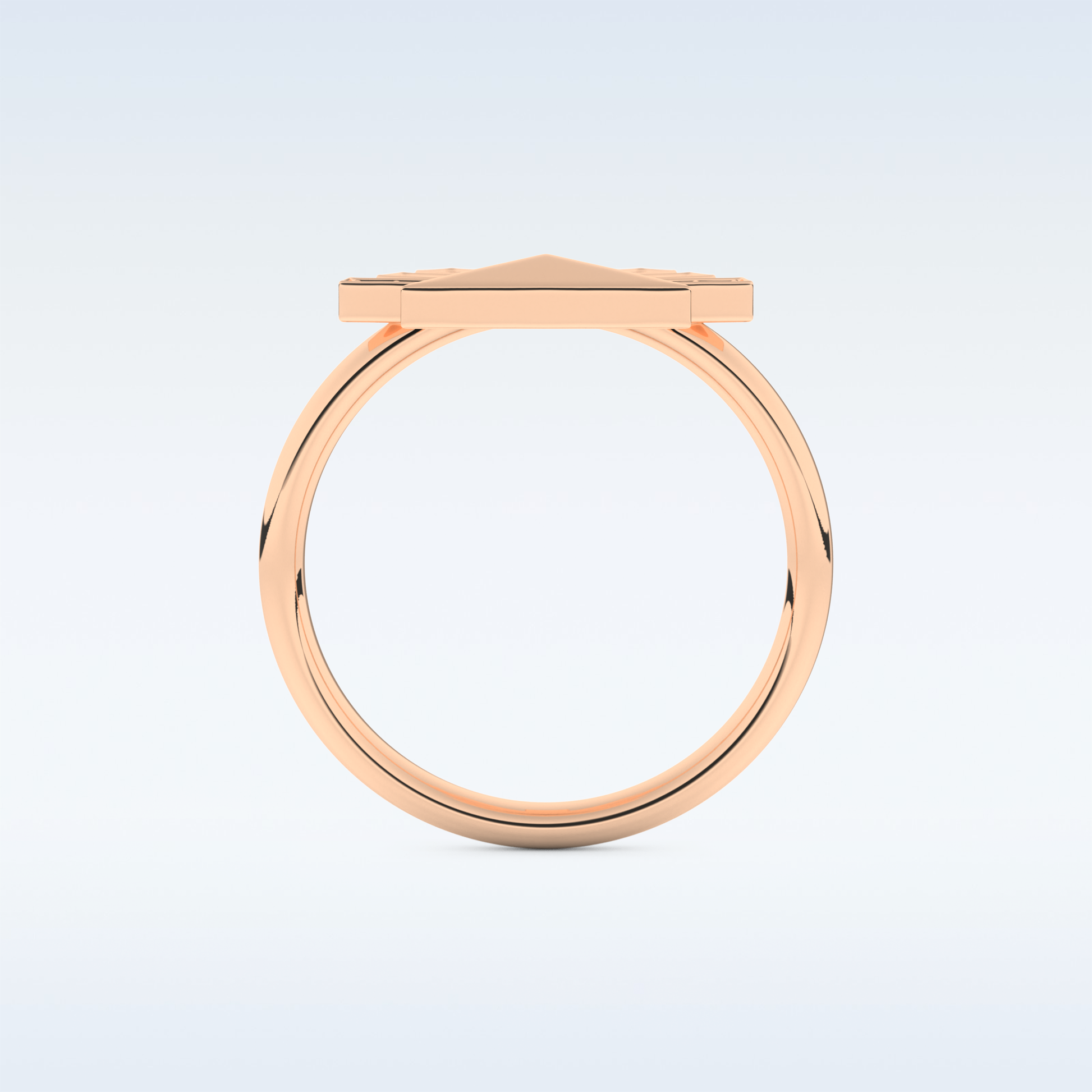 Pyramid Shaped Wedding Band with 0.16 CT Round Cut Moissanite