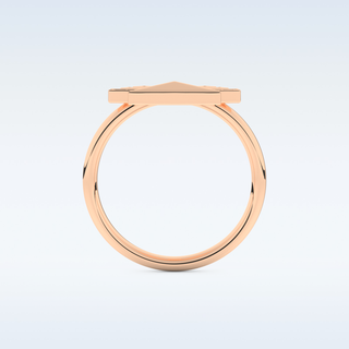 Pyramid Shaped Wedding Band with 0.16 CT Round Cut Moissanite