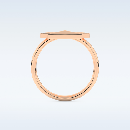 Pyramid Shaped Wedding Band with 0.16 CT Round Cut Moissanite