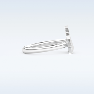 Pyramid Shaped Wedding Band with 0.16 CT Round Cut Moissanite