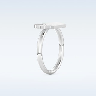 Pyramid Shaped Wedding Band with 0.16 CT Round Cut Moissanite