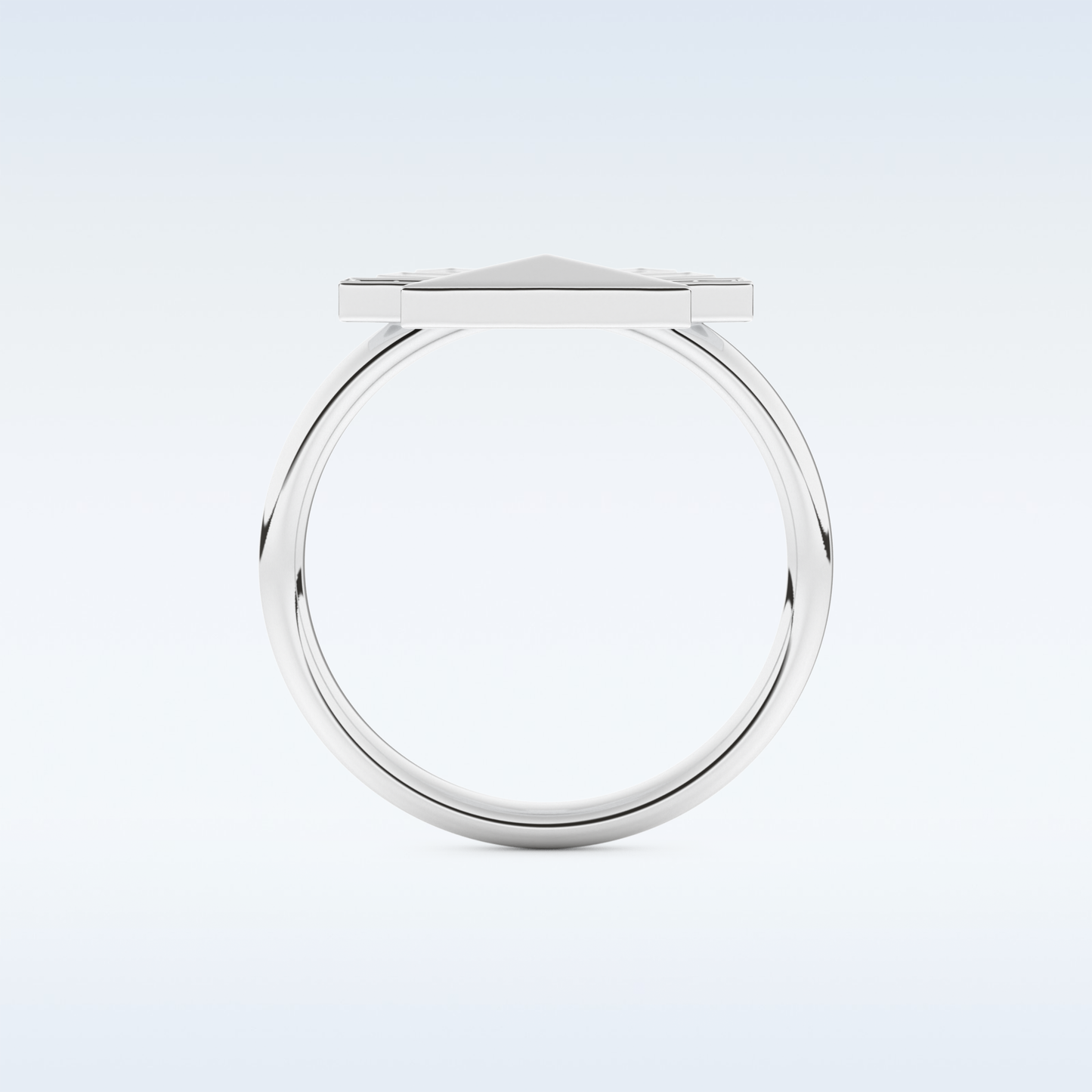 Pyramid Shaped Wedding Band with 0.16 CT Round Cut Moissanite