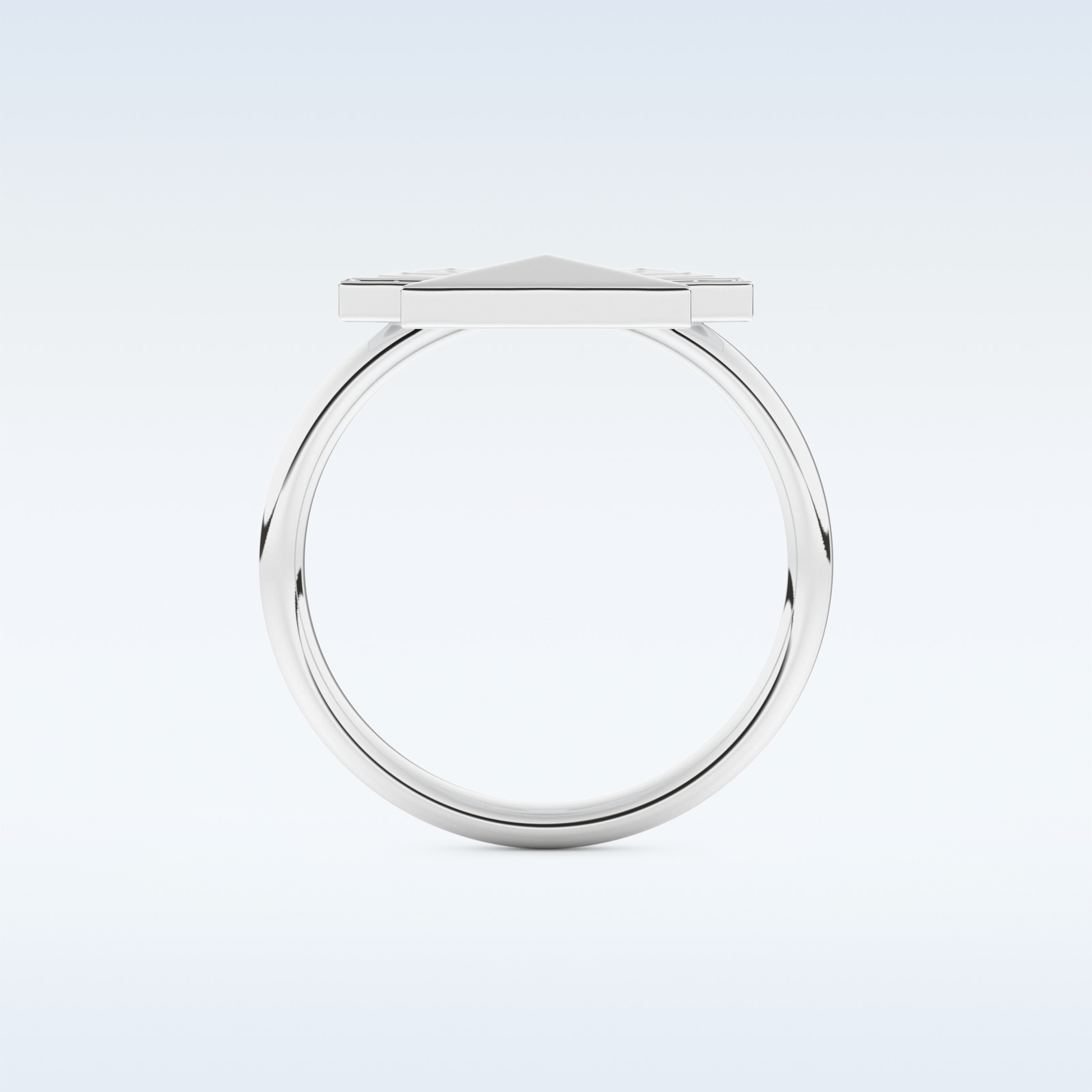 Pyramid Shaped Wedding Band with 0.16 CT Round Cut Moissanite