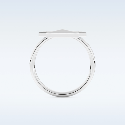 Pyramid Shaped Wedding Band with 0.16 CT Round Cut Moissanite