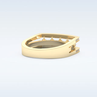 Three Layered Wedding Band with 0.41 CT Round Cut Moissanite