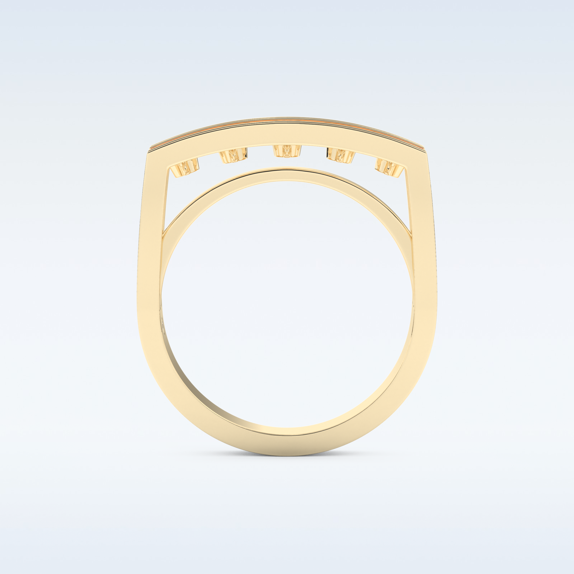 Three Layered Wedding Band with 0.41 CT Round Cut Moissanite