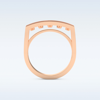 Three Layered Wedding Band with 0.41 CT Round Cut Moissanite