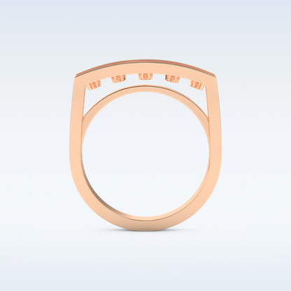 Three Layered Wedding Band with 0.41 CT Round Cut Moissanite