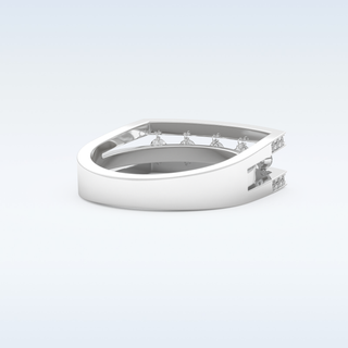 Three Layered Wedding Band with 0.41 CT Round Cut Moissanite