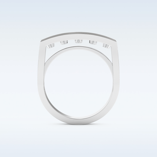 Three Layered Wedding Band with 0.41 CT Round Cut Moissanite