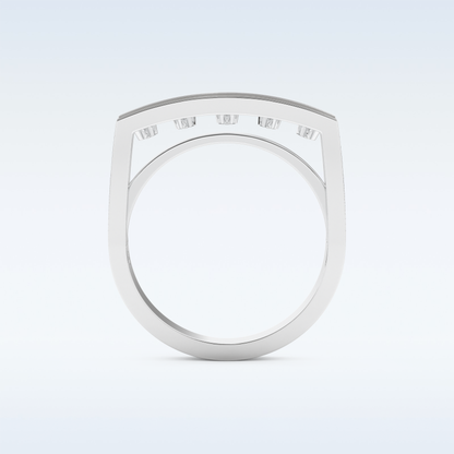 Three Layered Wedding Band with 0.41 CT Round Cut Moissanite