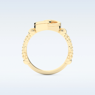 Connected Wedding Band with 0.06 CT Round Cut Moissanite