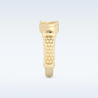 Connected Wedding Band with 0.06 CT Round Cut Moissanite