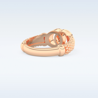 Connected Wedding Band with 0.06 CT Round Cut Moissanite