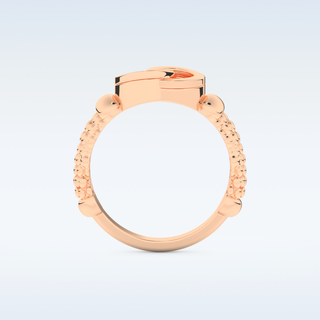 Connected Wedding Band with 0.06 CT Round Cut Moissanite