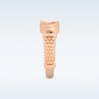 Connected Wedding Band with 0.06 CT Round Cut Moissanite