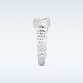 Connected Wedding Band with 0.06 CT Round Cut Moissanite