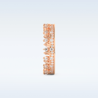 Crown Shaped Wedding Band with 0.48 CT Round Cut Moissanite