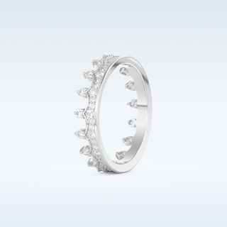 Crown Shaped Wedding Band with 0.48 CT Round Cut Moissanite