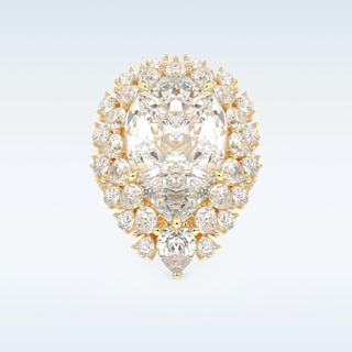 7.97 CT Double Halo Engagement Ring Featuring Pear Moissanite