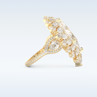 7.97 CT Double Halo Engagement Ring Featuring Pear Moissanite