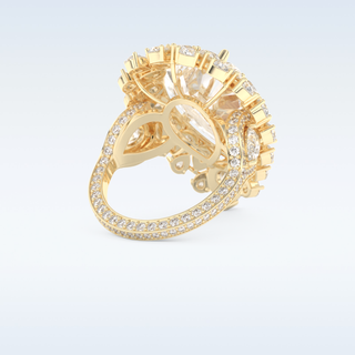 7.97 CT Double Halo Engagement Ring Featuring Pear Moissanite