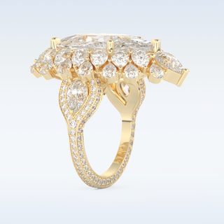 7.97 CT Double Halo Engagement Ring Featuring Pear Moissanite