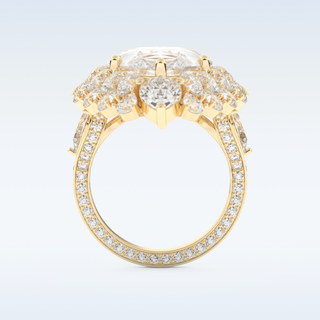 7.97 CT Double Halo Engagement Ring Featuring Pear Moissanite