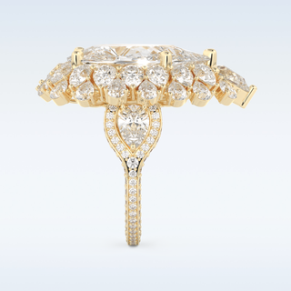 7.97 CT Double Halo Engagement Ring Featuring Pear Moissanite