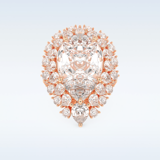 7.97 CT Double Halo Engagement Ring Featuring Pear Moissanite