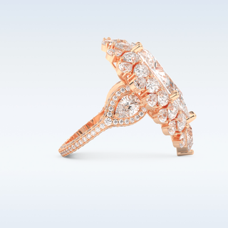 7.97 CT Double Halo Engagement Ring Featuring Pear Moissanite