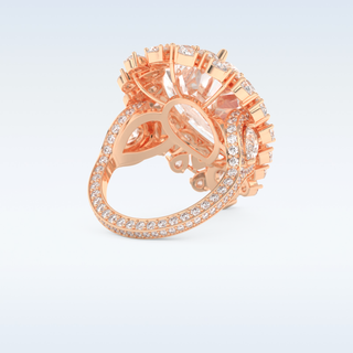 7.97 CT Double Halo Engagement Ring Featuring Pear Moissanite