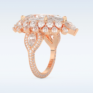 7.97 CT Double Halo Engagement Ring Featuring Pear Moissanite