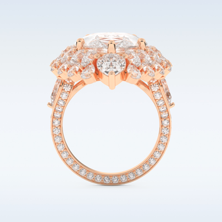 7.97 CT Double Halo Engagement Ring Featuring Pear Moissanite