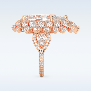 7.97 CT Double Halo Engagement Ring Featuring Pear Moissanite