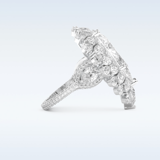 7.97 CT Double Halo Engagement Ring Featuring Pear Moissanite