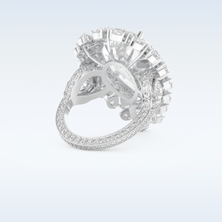 7.97 CT Double Halo Engagement Ring Featuring Pear Moissanite