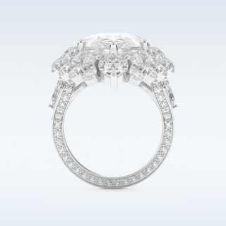 7.97 CT Double Halo Engagement Ring Featuring Pear Moissanite