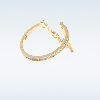 Three Stone Wedding Band with 0.56 CT Pear, Round, Emerald & Marquise Cut Moissanite