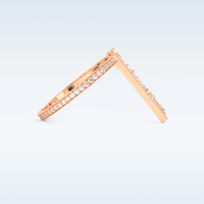 Three Stone Wedding Band with 0.56 CT Pear, Round, Emerald & Marquise Cut Moissanite