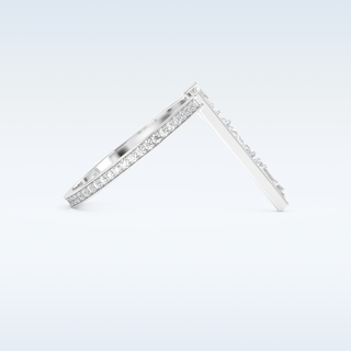 Three Stone Wedding Band with 0.56 CT Pear, Round, Emerald & Marquise Cut Moissanite